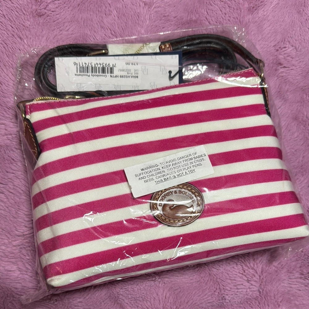 Dooney & Bourke Pink and White Crossbody Bag
